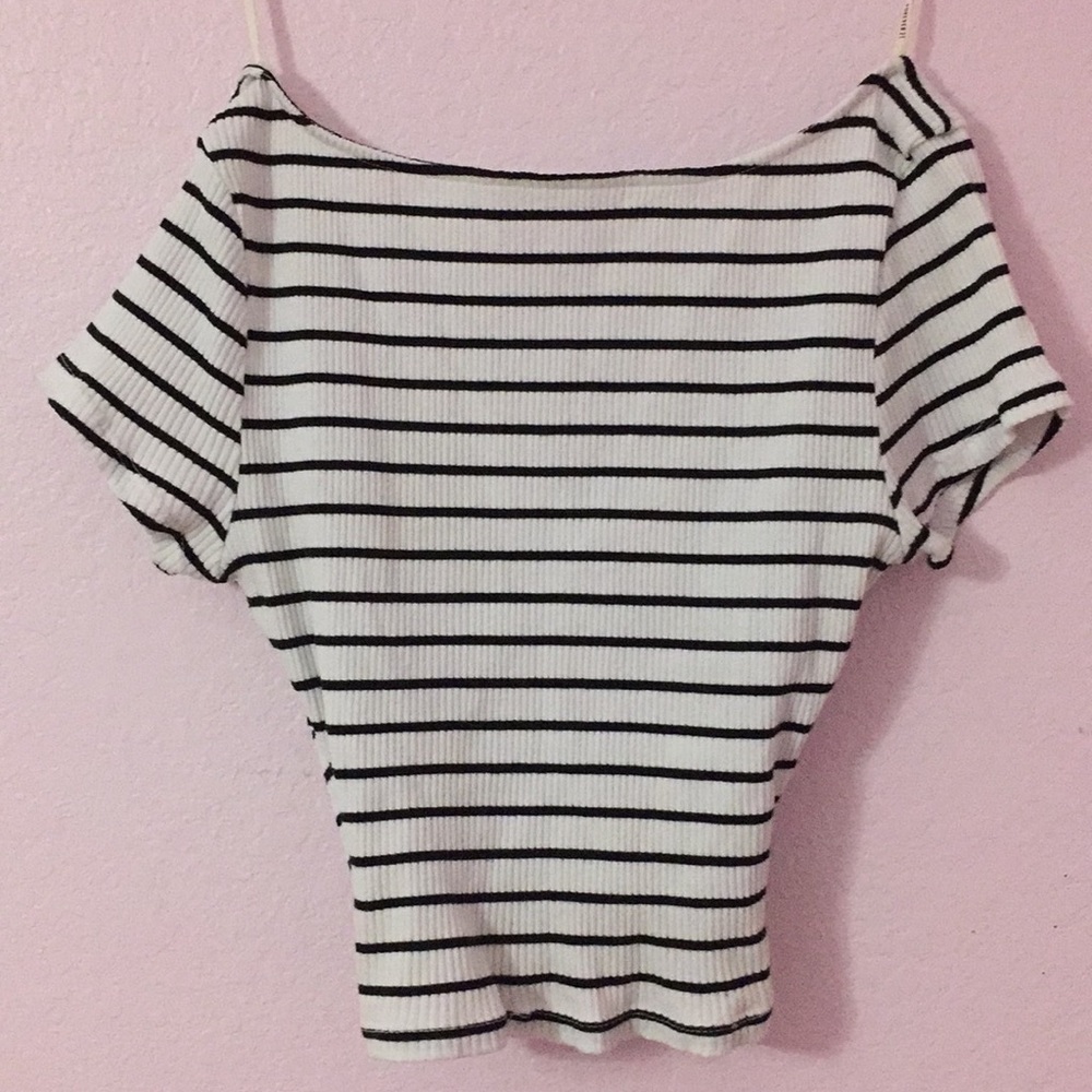 B&W striped crop top from forever 21